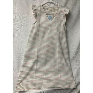 Loft Dress Womens Petite  XSmall Petite Ruffle Sleeve V-Neck Swing Dress New